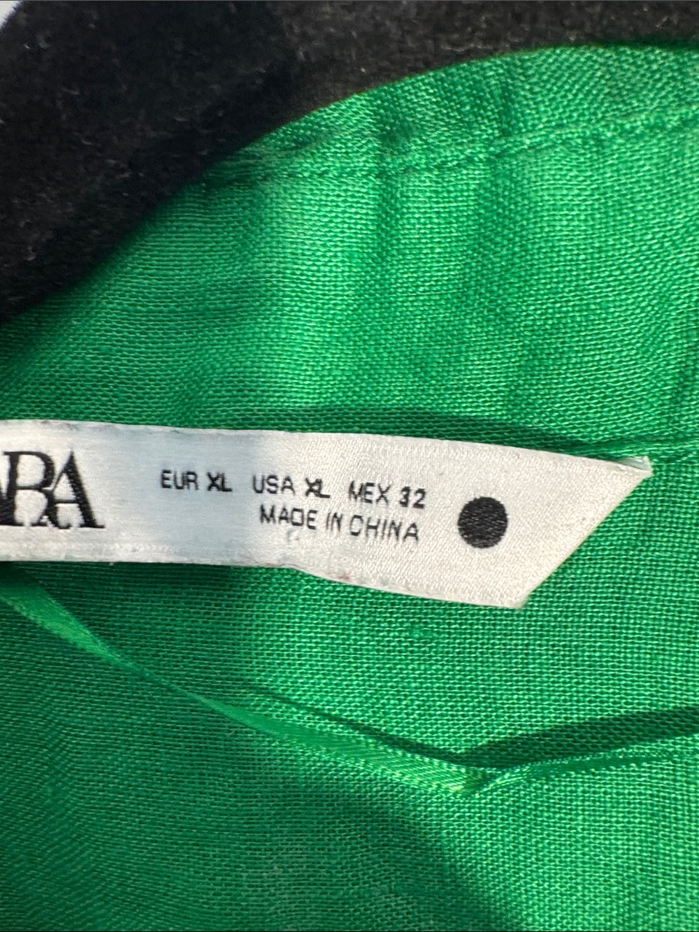 Zara Bright Green Linen Half sleeve summer  Button-Front Shirt - Picture 2 of 5